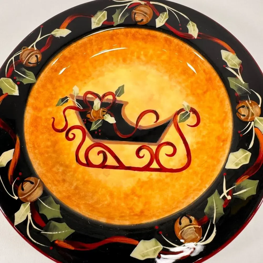 Christmas Dinner Plate Certified International Judy Westegaard Holiday Sleigh